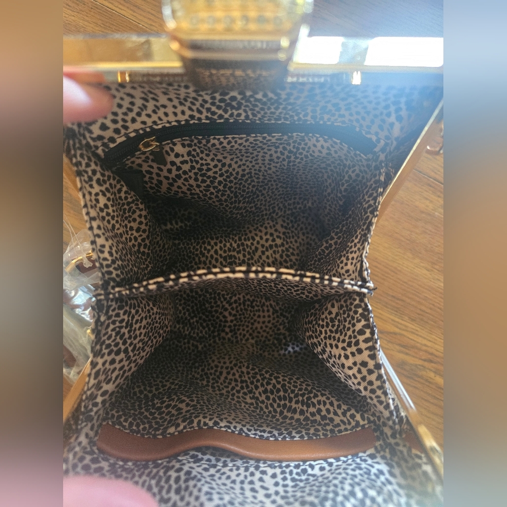 NWT Whitley-B, Monogram Structured Frame Satchel - Cross-body Bag - PETA, VEGAN - Picture 11 of 13